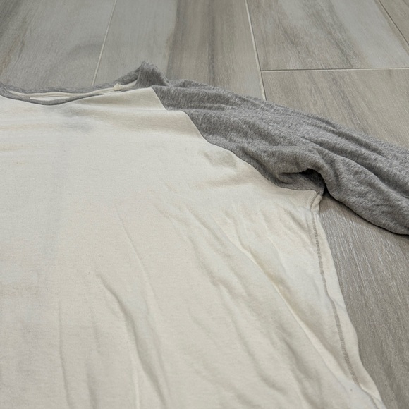 Rag & Bone Men’s Large Gray and Cream Baseball Style 3/4 Sleeve Tee - Picture 6 of 11